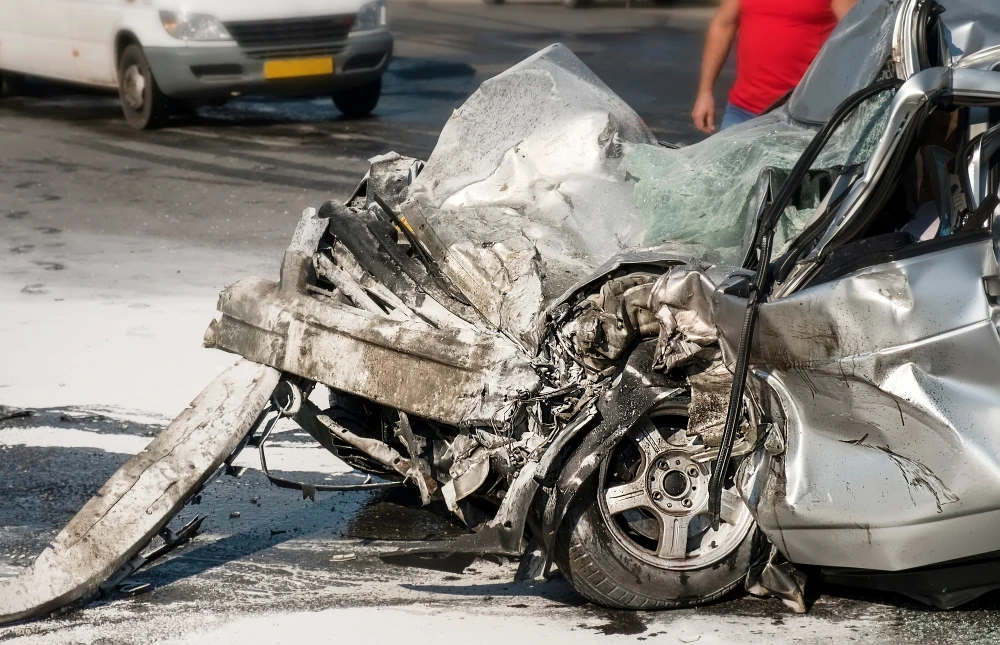 What are the three types of collisions that occur during a motor vehicle crash?