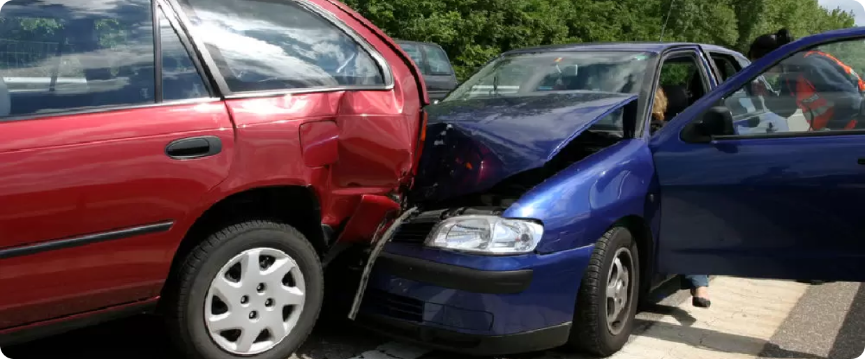 two cars crashed